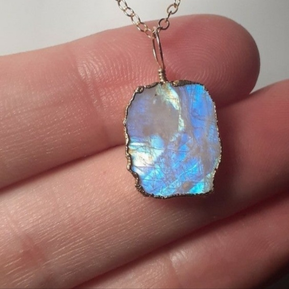 Rainbow Moonstone & 14K GF Necklace